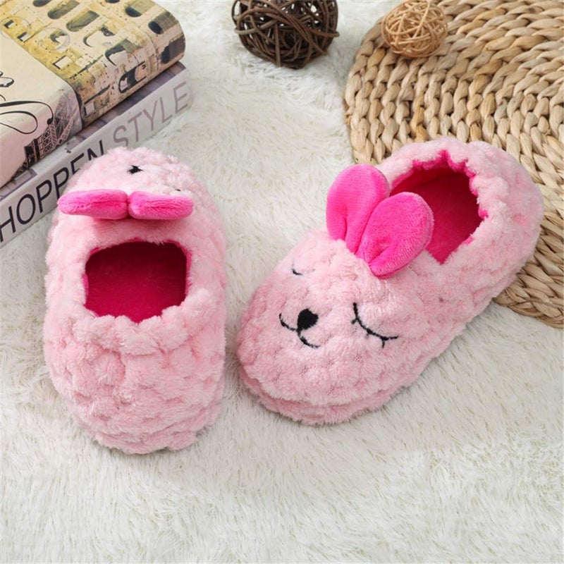 LZSYC Cute Bunny Slippers for Kids Indoor, Pink/Buny, 7-8 Toddler - Image 4
